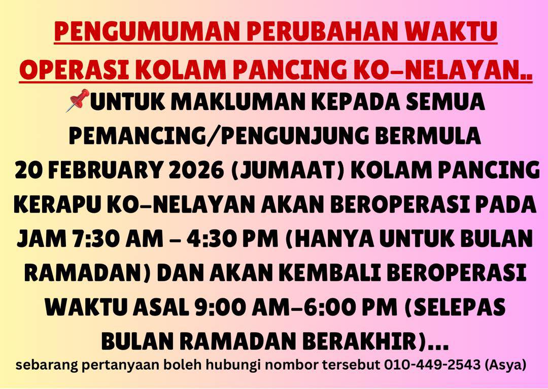 Notis Operasi Kolam Pancing Ko-Nelayan